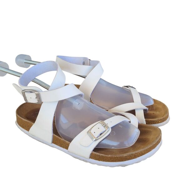 Cushionaire Shoes - Cushionaire Lara White Strappy Gladiator Style Sandals Womens 8.5M Ankle Strap